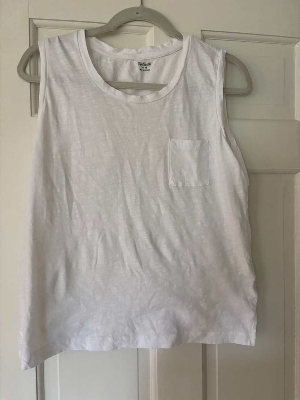 Madewell White Pocket Tank Top